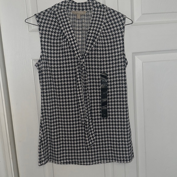 Banana Republic houndstooth sleeveless top with necktie size xs NWT - Picture 1 of 6